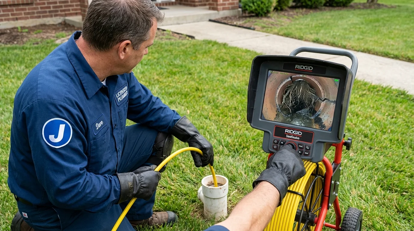 Sewer camera inspection being performed by Johns Plumbing LLC in Hempstead